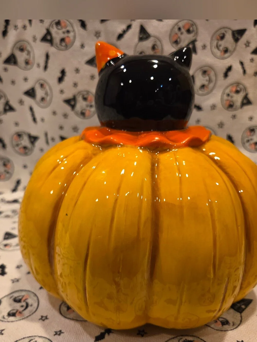 Johanna Parker black cat Pumpkin Big Mouth Bowl - 2026 new candy dish Halloween
